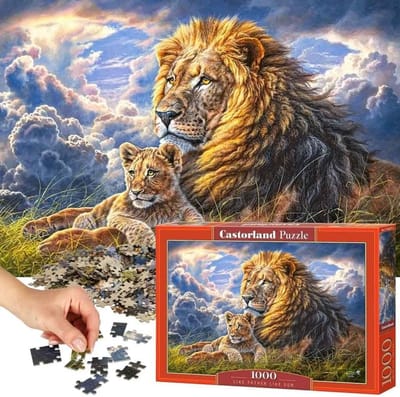 1000 Stukjes Puzzel Kleurrijk Vader en Zoon Themalandsschap