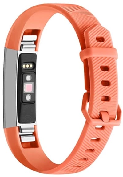 By Qubix - Compatible Fitbit bandje - Geschikt voor Fitbit Alta HR siliconen bandje met gesp - Maat: Large - Licht oranje Smartwatch bandje