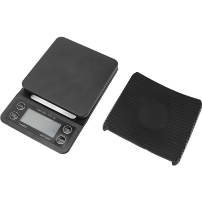 Balance à café numérique avec minuterie Tapis en silicone étanche Haute précision Balance de cuisine pour aliments avec tare gray