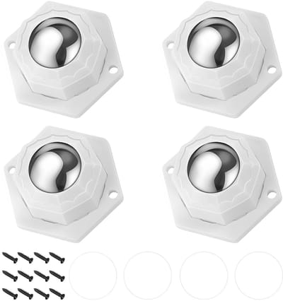4 stuks 360° draaibare zelfklevende mini-wielen voor meubels, ideaal voor keukenapparaten, vuilnisemmers en trays, inclusief schroeven en zelfklevende pads