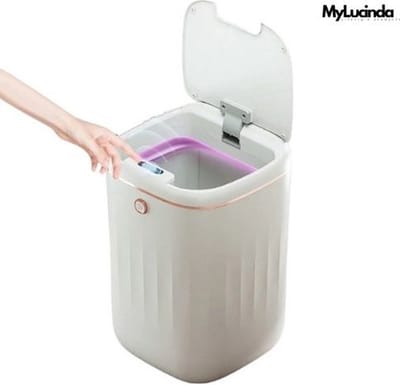 Mylucinda® - Slimme Elektrische Prullenbak - 24L - Automatisch, Waterdicht en Hygienisch - Ideaal voor Woonkamer en Badkamer - Wit