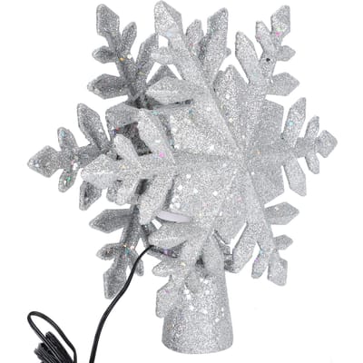 LED Sneeuwvlok Projectielamp Zilver Kerstboom Roterende Sneeuwstorm DecoratielichtenUS Stekker 110V white