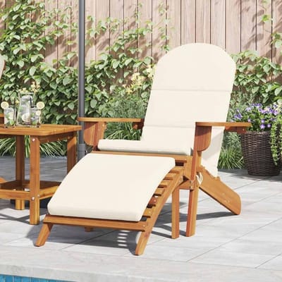 Tuinstoel Klapstoel - Loungestoel Hout - Buiten Ontspannen - Ergonomische Voetensteun - 75 x 84 x 90 cm - Bruin