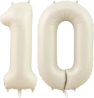 Cijfer Ballonnen Ballon Cijfer 10 Verjaardag Versiering Feest Helium Ballonnen Cijferballon Folieballon Wit Xl Formaat