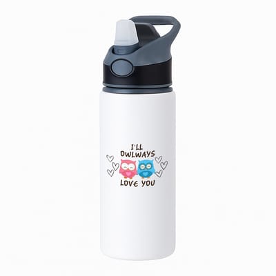 Hacebo® - Cadeau vriendin - Cadeau vriendje - waterfles met rietje zwart - Jubileum cadeau - Liefdes gepersonaliseerd - Valentijn cadeautje voor hem - Valentijn cadeautje voor haar - Valentijnsdag cadeau - water fles - 650ML
