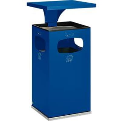 Combi-asbak B42, met dak, incl. binnenwerk, blauw