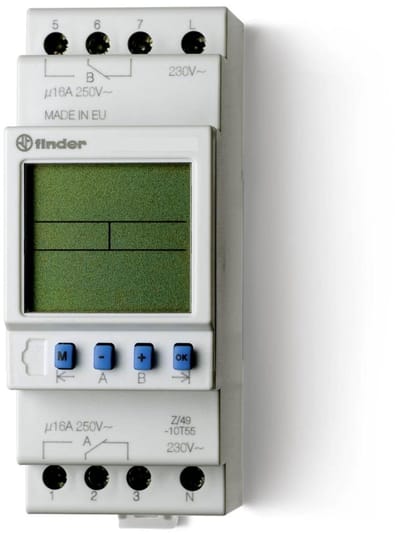 Finder 12.22.8.230.0000 Schakelklok voor DIN-rails 230 V/AC 2x wisselcontact 16 A 250 V/AC Weekprogramma