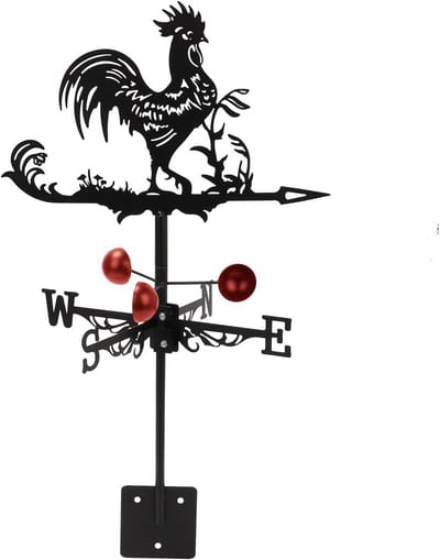 Metalen Windvaan met Kraan voor Dak en Tuin, Windrichtingaanwijzer Buiten