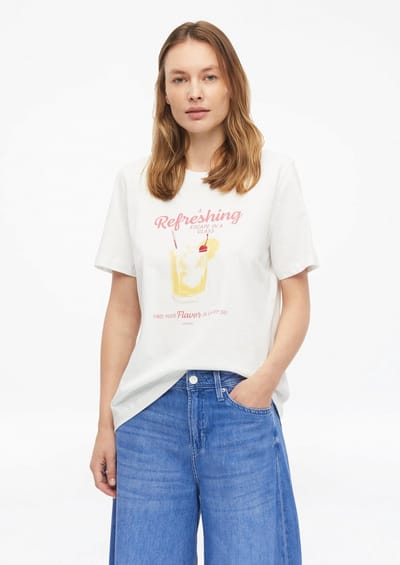 T-shirt van zachte katoen met bedrukking aan beide zijden voor vrouwen s.Oliver