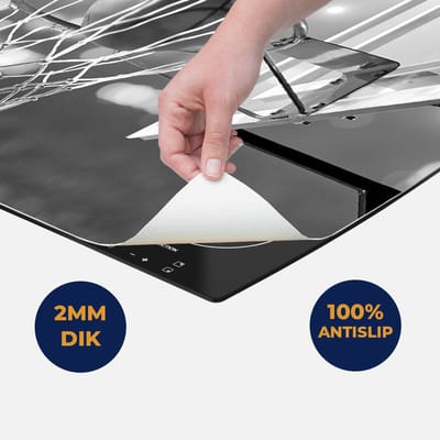 Chefcare Inductie Beschermer Basketbal in Ring - Hoepel - Bord - Zwart Wit - 60x50 cm - Afdekplaat Inductie - Kookplaat Beschermer - Inductie Mat