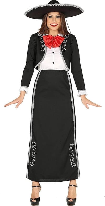 Fiestas Guirca Verkleedpak Mariachi Dames Polyester Zwart/wit Mt L