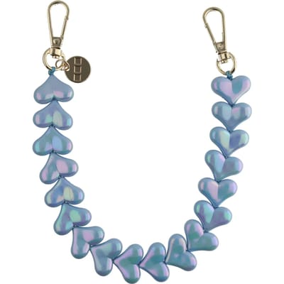 123watches Telefoonkoord Heart - blauw glimmend - goud - Geschikt voor iPhone en andere smartphones