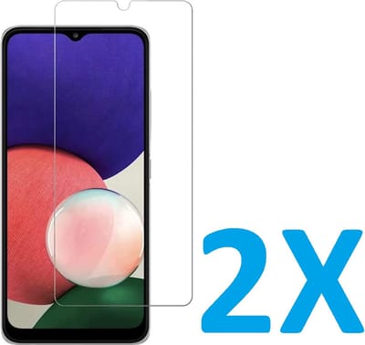 Screenprotector Glas - Tempered Glass Screen Protector Geschikt voor: Samsung Galaxy M22 / Galaxy M32 / Galaxy A22 4G - 2x