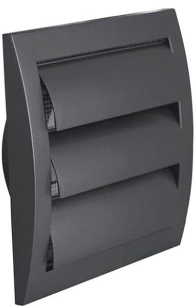 Ventilatierooster Antraciet Ø 100 mm met Beweegbare Lamellen - Terugslagklep en Insectenbescherming