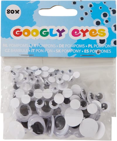 Wiebeloogjes - Sticker/ zwart wit - Googly Eyes - Plakoogjes -Plak Oogjes