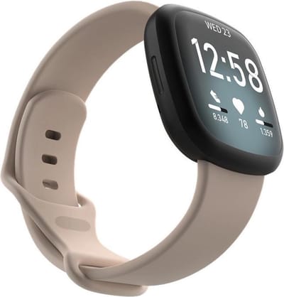 KELERINO. Siliconen bandje geschikt voor Fitbit Versa 3 / Sense - Lichtroze - Large