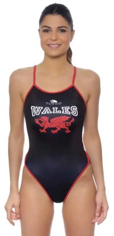 Turbo Wales Dragon Zwemkleding Zwart XL Vrouw