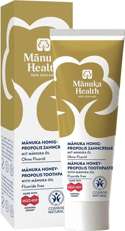 Manuka MGO 400+ tandpasta met manuka olie en propolis (fluoridevrij) 75ml Europa Manuka Health