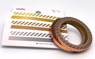2 rollen Washi tape 5mm - Folie Brons