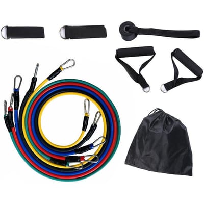 11 Pcs Collection Crossfit Bande de Résistance en Latex Tube d'Exercice Corde de Yoga Tirer Élastique Expander en Caoutchouc Ceinture d'Équipement de Fitness
