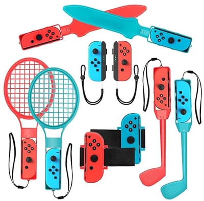 Sogiol® Geschikt voor Switch Sports Accessoires Bundel - 10-in-1 Sport Accessoires Set Geschikt voor Switch Sports - Incl. Zwaard, Tennisracket, Golfclub & Bandjes - Joy-Con - Speelgoed - Cadeau - Kinderen
