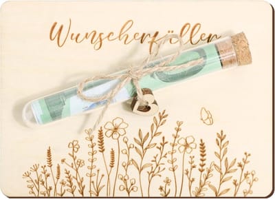 Houten Geldgeschenk Verpakking met Enveloppen - Originele Wensvuller Cadeau voor Verjaardag, Bruiloft en Reizen