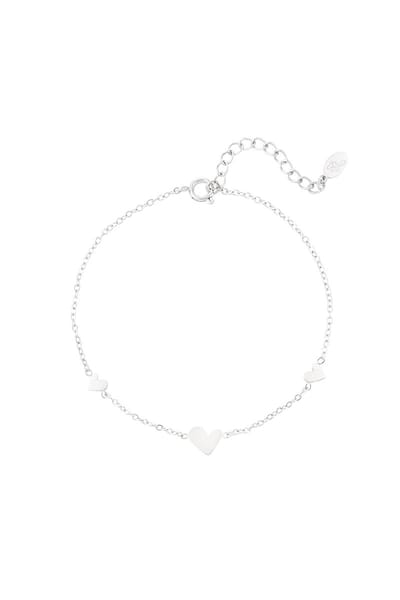 Yehwang Zilverkleurige Hartjes Armband - Fijn Design - Stainless steel - 16 cm - Minimalistisch