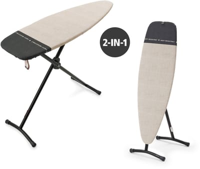 Brabantia Strijkplank en Stoombord D - 2 in 1 - geschikt voor Strijken en Stomen - 135x45 cm - Denim Grey