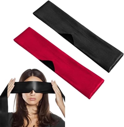 Set van 2 Zwarte Oogmaskers voor Slaap, Comfortabele Satijnen Slaapmaskers, Ideaal voor Reis en Ontspanning, 150 x 7 cm