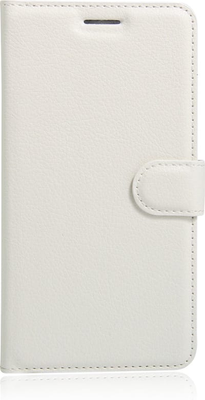 Peachy Hoes Case Wallet Portemonnee met Standaard Kunstleer Lycheestruktuur geschikt voor iPhone 7 Plus 8 Plus - Wit
