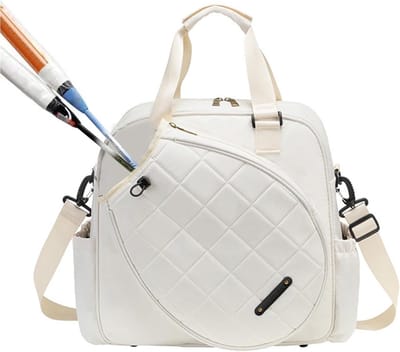 Badminton Rackettas - Sporttas Racket - Bescherming en Transport - Waterdicht Composiet Materiaal - 36x16x34 cm - Wit