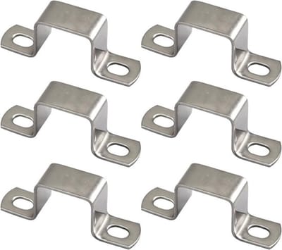(6 stuks) Vierkante buisklemmen 30x30 mm, 304 roestvrij staal, U-vormige beugelconnectoren, slangklemmen, roestvrijstalen klemmen, vierkante ohmse klemmen, zadelklemmen, montagebeugels voor buisklemmen.