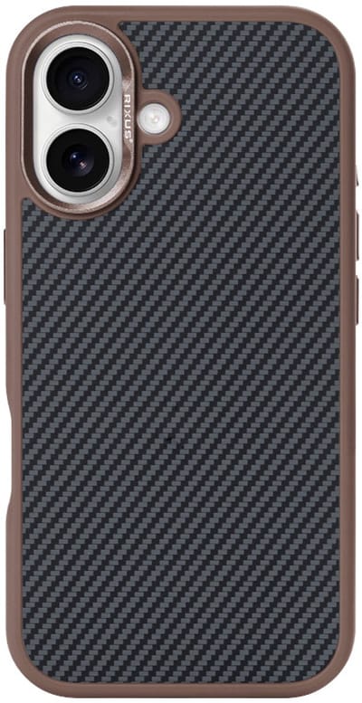Rixus Mag Carbon With MagSafe For Apple iPhone 16 Plus Brown
