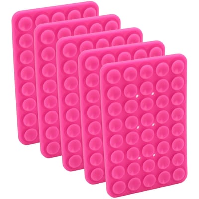 5 Stuks Zuignap Telefoonhoes Houder Handsfree Siliconen Dubbelzijdig Zelfklevende Telefoonhouder Accessoire Roze roze
