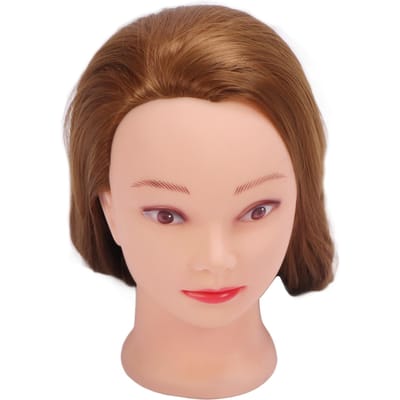 Haar Mannequin Hoofd Kappers Styling Training Vlechten Oefenpop Hoofd met Klemhouder Gereedschap beige