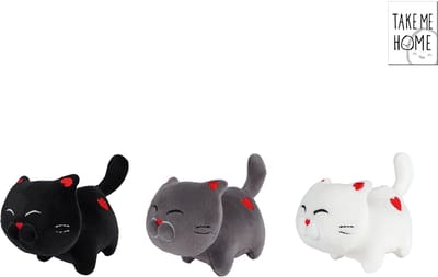Take Me Home knuffel kat pluche 16cm meerkleurig speelgoed.