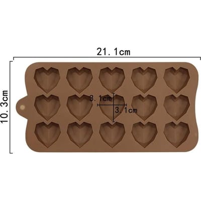 15 Holte Diamant Hart Siliconen Chocolade Schimmel DIY Taart Accessoires Mallen Keuken Ijsblokjes Biscuit Gebak Bakvorm