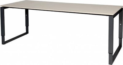 Verstelbaar Bureau - Plus 200x80 Eiken - zwart frame