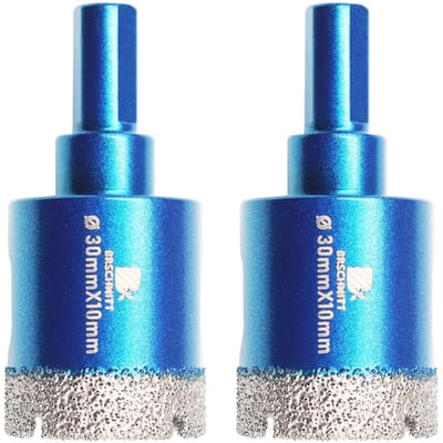 Diamant Kern Boor Set voor Porselein en Keramiek, 30mm Gatzaag met Driehoek Schacht