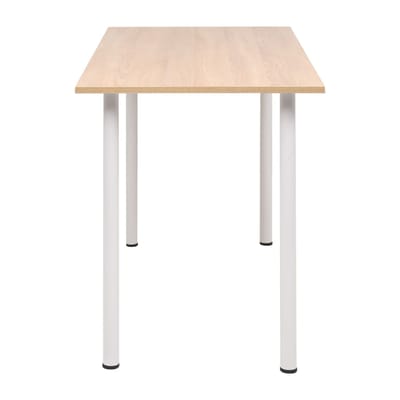 vidaXL - Eettafel - 120x60x73 - cm - eikenkleur - en - wit