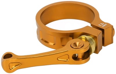 Zadelpenklem Fiets - Vouwfiets Onderdeel - Zadelhoogte Verstellen - Snelsluiting Mechanisme - 41 mm Diameter - Goud