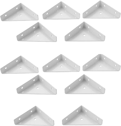 12 Pcs Hoekmetaal Wit, Hoekconnector voor Stabilisatie van Bedden, Tafels, Kasten en Meubels