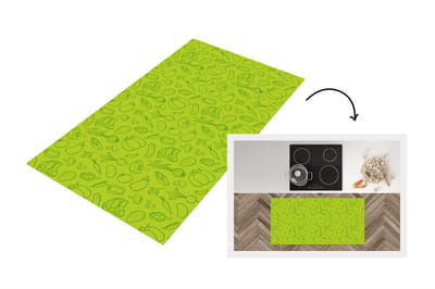 Keukenloper - Loper keuken - Groente - Vegan - Groen - Design - 120x60 cm - Keukenloper vinyl