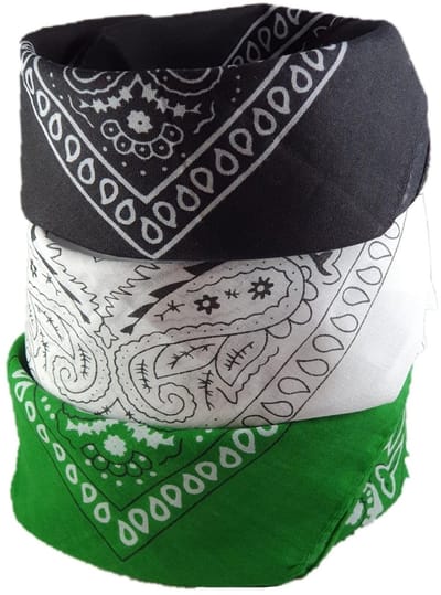 Fako Fashion - 3-Pack Paisley Bandana - Boeren Zakdoek - Hoofdband - Classic Paisley - Zwart