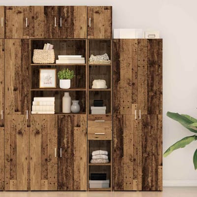vidaXL - Opbergkast - 2 - st - Oudhout - 30 - x - 42,5 - x - 225 - cm