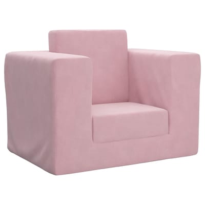 vidaXL - Kinderslaapbank - zacht - pluche - roze