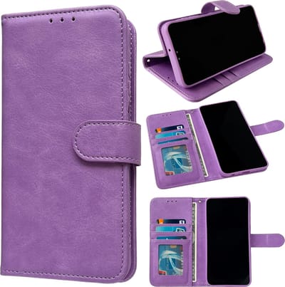 Casemania Hoesje Geschikt voor Samsung Galaxy A15 - Paars - Portemonnee Book Case - Pasjeshouder en Magneetlipje