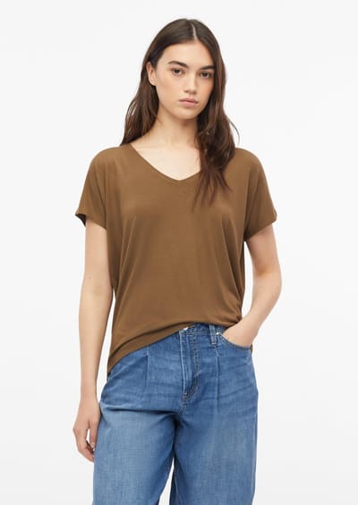 s.Oliver - female - Soepel vallend jersey shirt met verlaagde schouders
