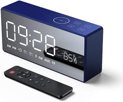 Draagbare Bluetooth Speaker - Mini Speaker Muziekspeler - Muziek Luisteren - Met Klokfunctie - 4000mAh Batterij - Blauw