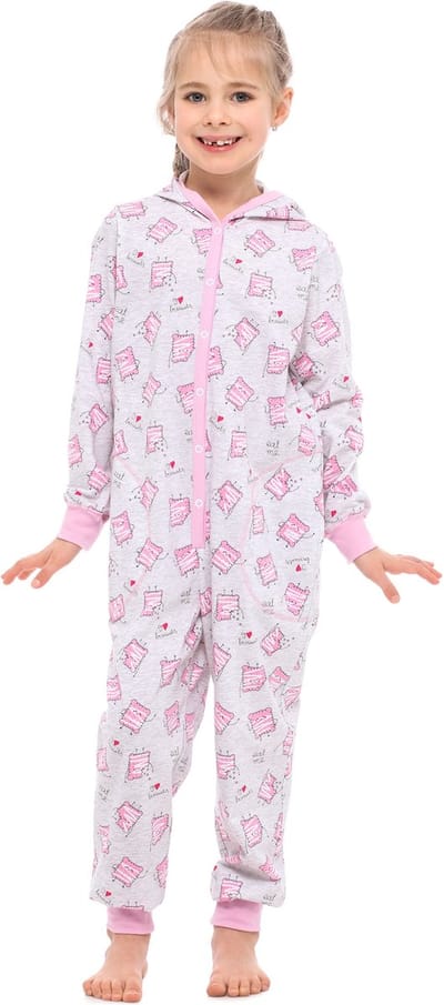Merry Style Kinder Pyjama - ronde hals - lange mouwen - lange broek met zakken - Katoen - MS-MS10-223-PJ - Melange Kekse - 122-128